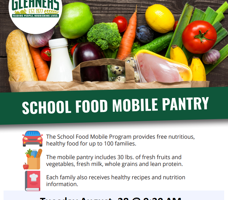 Food Pantry- TOMORROW – Tuesday, August 29th at 9:30 am.