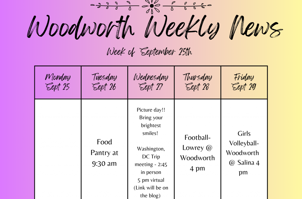 Newsletter Week of 9/25