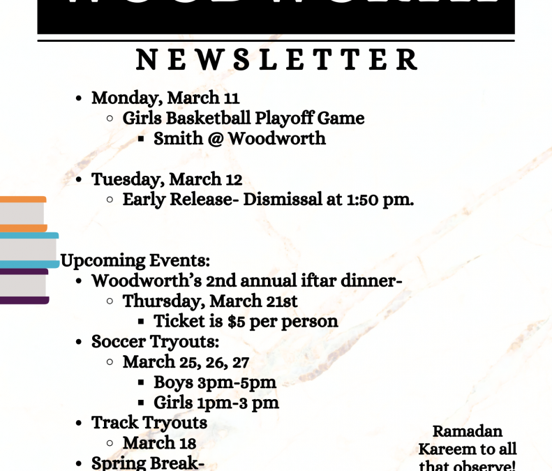 Newsletter Week of March 11th