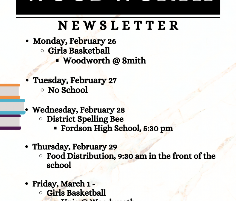 Newsletter Week of February 26th