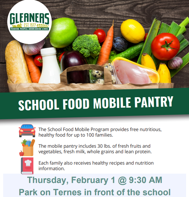 Food Pantry tomorrow– 9:30 am!