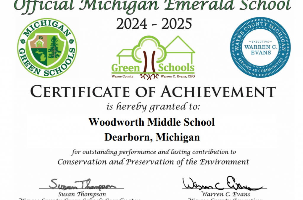 Woodworth Get’s Wayne County EMERALD Status وودورث يحصل على وضع الزمرد في مقاطعة واين